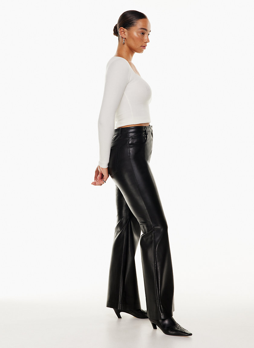 VIGOREUX LEATHER FLARE PANTS – Cozzi Couture