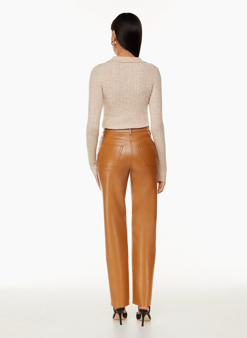 NWT-Wilfred by Aritzia The Melina Pant Vegan Leather Patina Brown 16