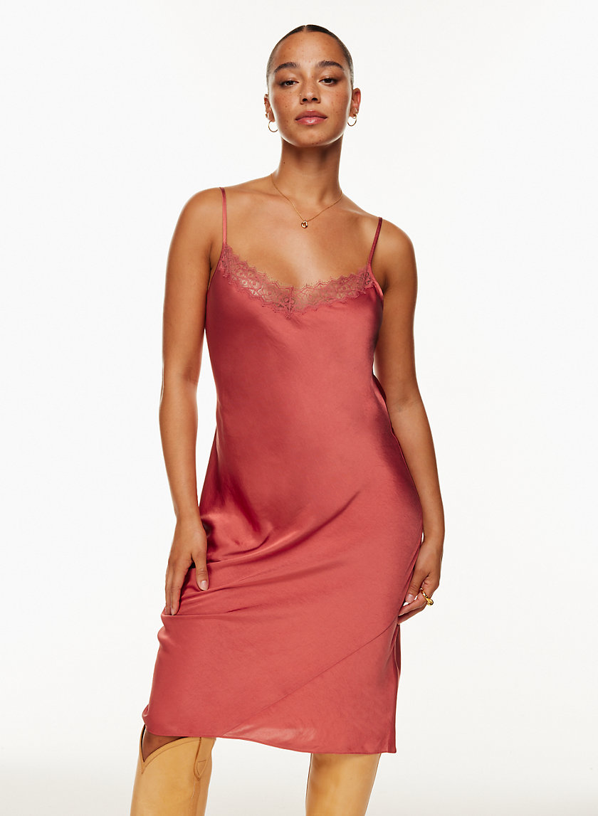 satin & lace slip dress