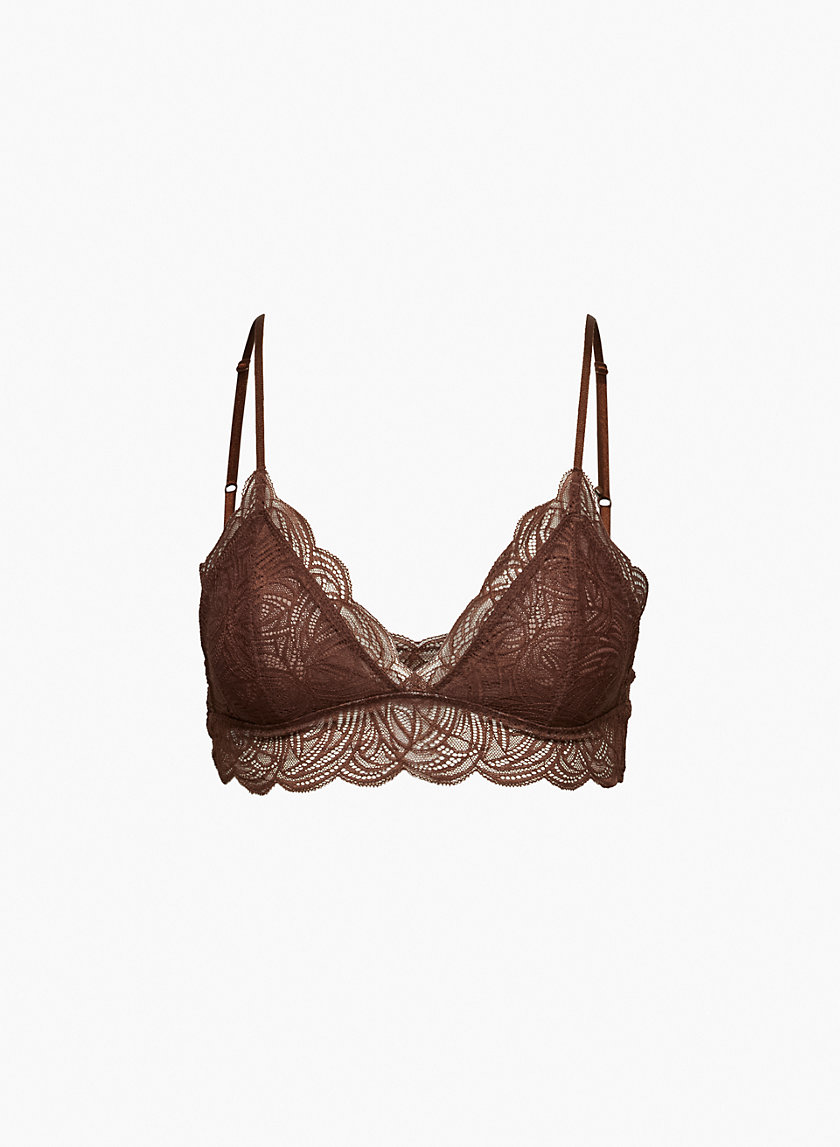 Forever 21 Women's Seamless Lace-Trim Bralette in Sangria Small
