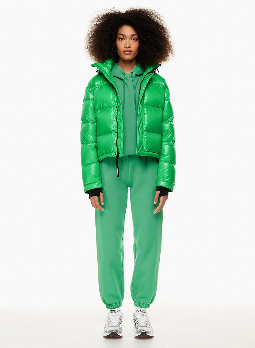 Super World Women's The Super Puff Shorty Jacket in Gloss Green Size Medium