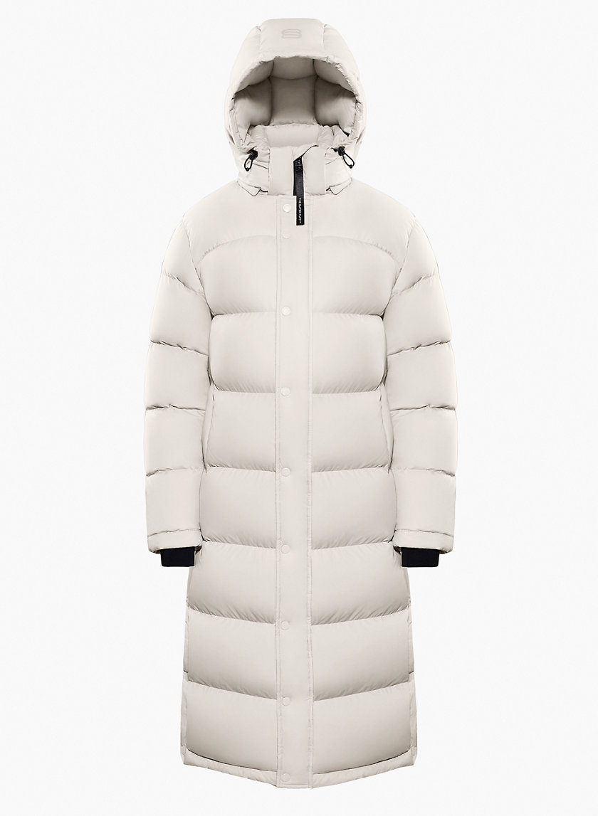 Super World Women's The Super Puff Long Jacket in Matte Pearl Size XL