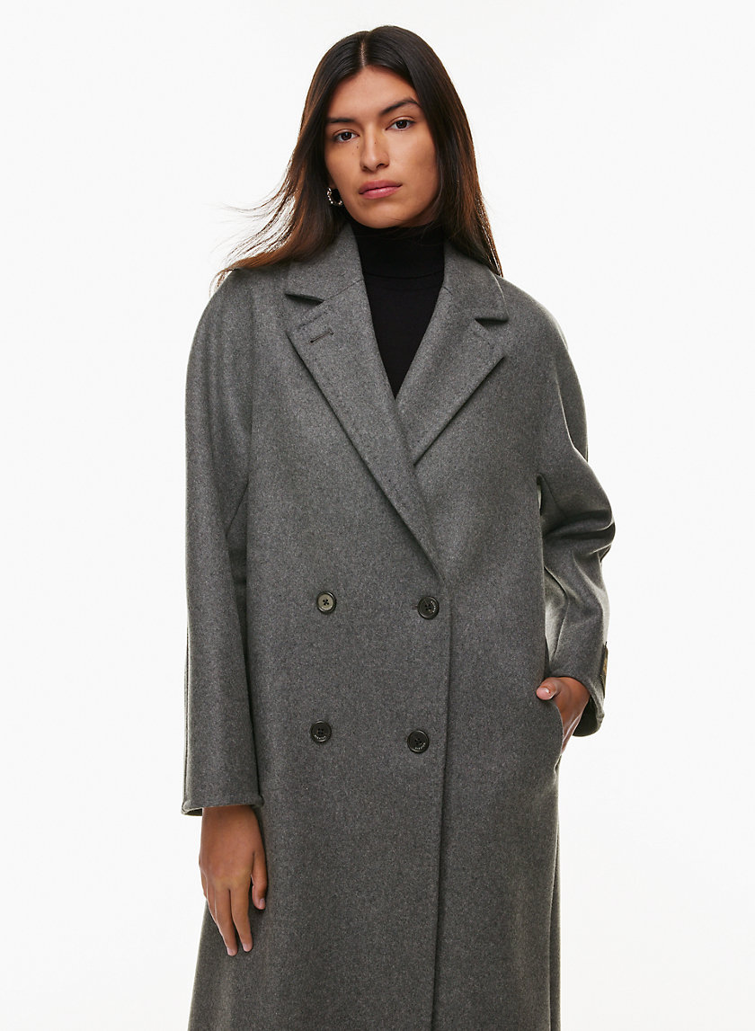 Long Slouchy Double-Breasted Coat for Women