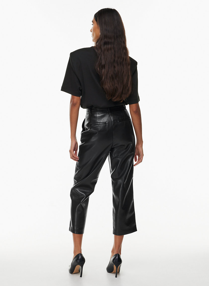 Dkny Womens Mixed Stitch Cold Shoulder Sweater Cropped Faux Leather Wide  Leg Pants | CoolSprings Galleria