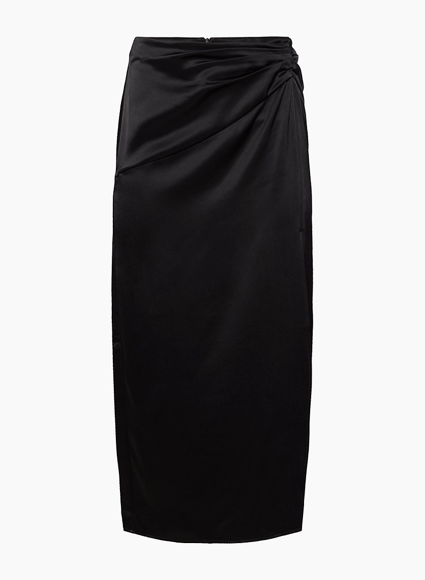 COMBINATION SATIN EFFECT SLIT SKORT - Black