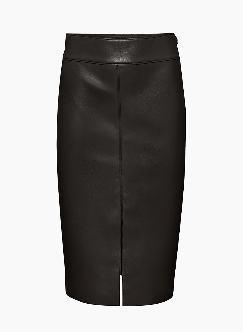 Faux Leather Pencil Skirt Below Knee Length Skirt Midi Bodycon Skirt Womens  (Size Small, Black Leather) : : Clothing, Shoes & Accessories