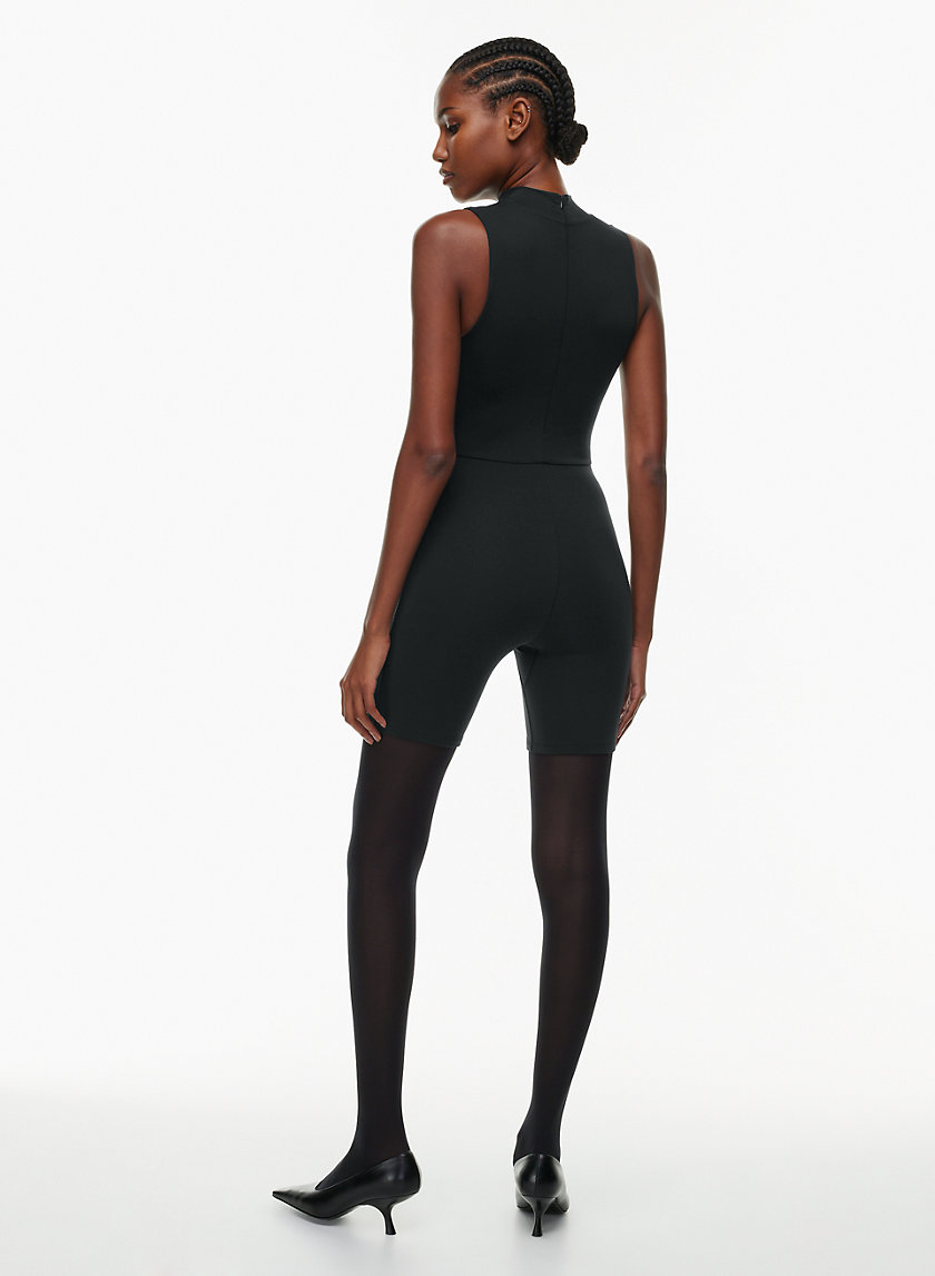 HIIT bodysuit with contour mesh panels