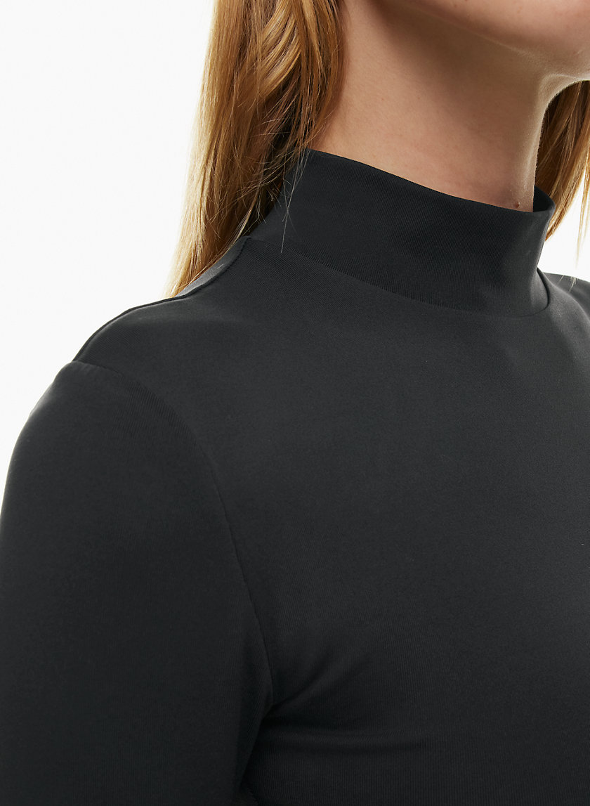 Yellow Black Dots Women's Sexy Bodysuit Long Sleeve Tops Mock Turtle Neck T  Shirts 1-Piece