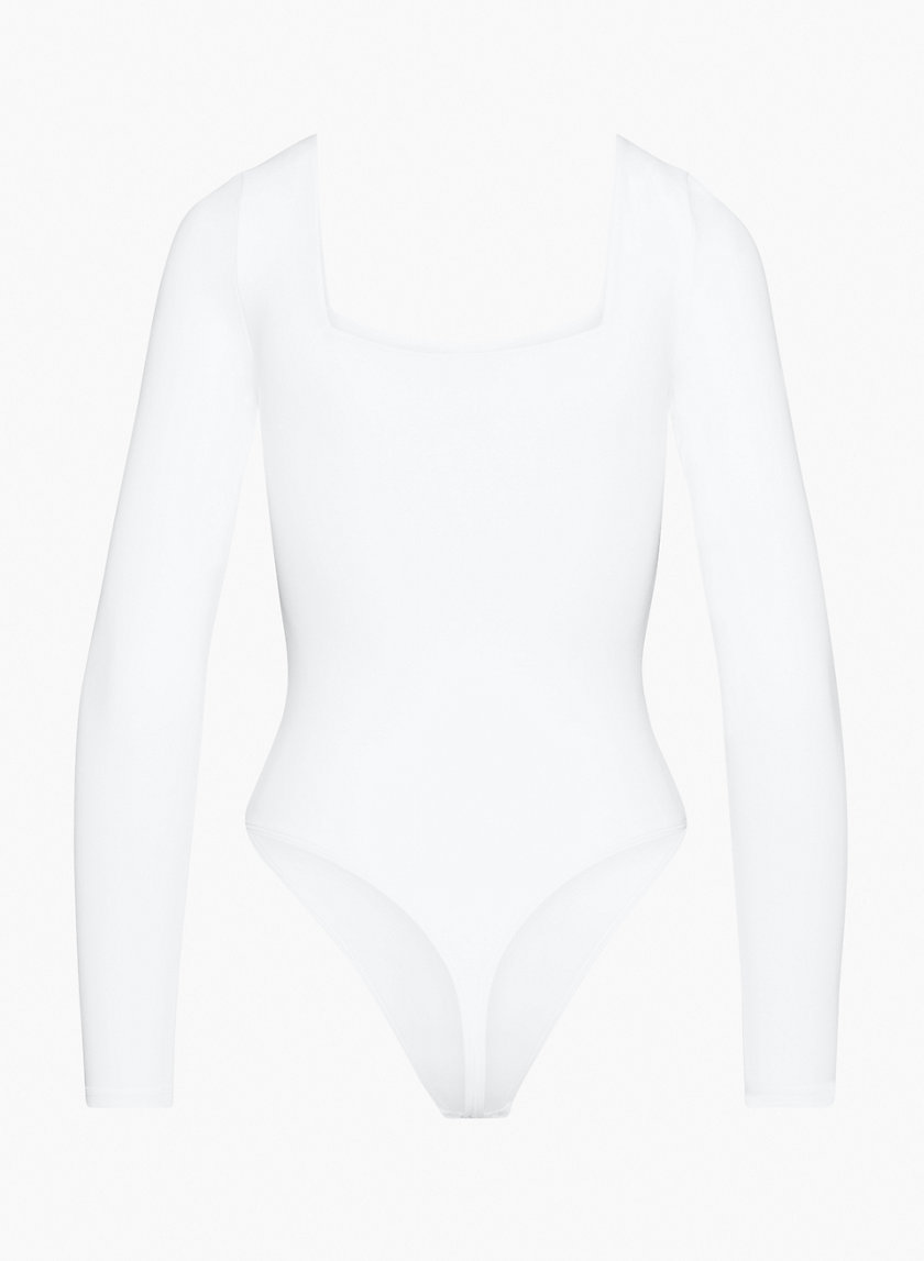 Body Contour Square Neck Short Sleeve Bodysuit - Burgundy