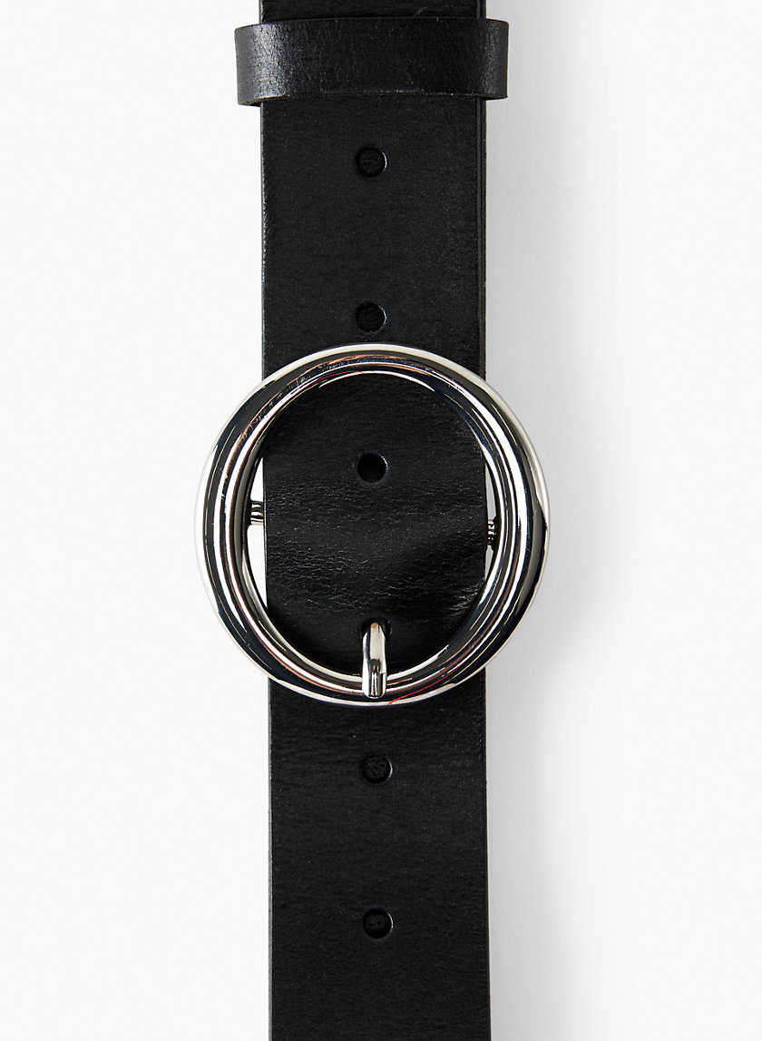 Classic Leather Belt Silver