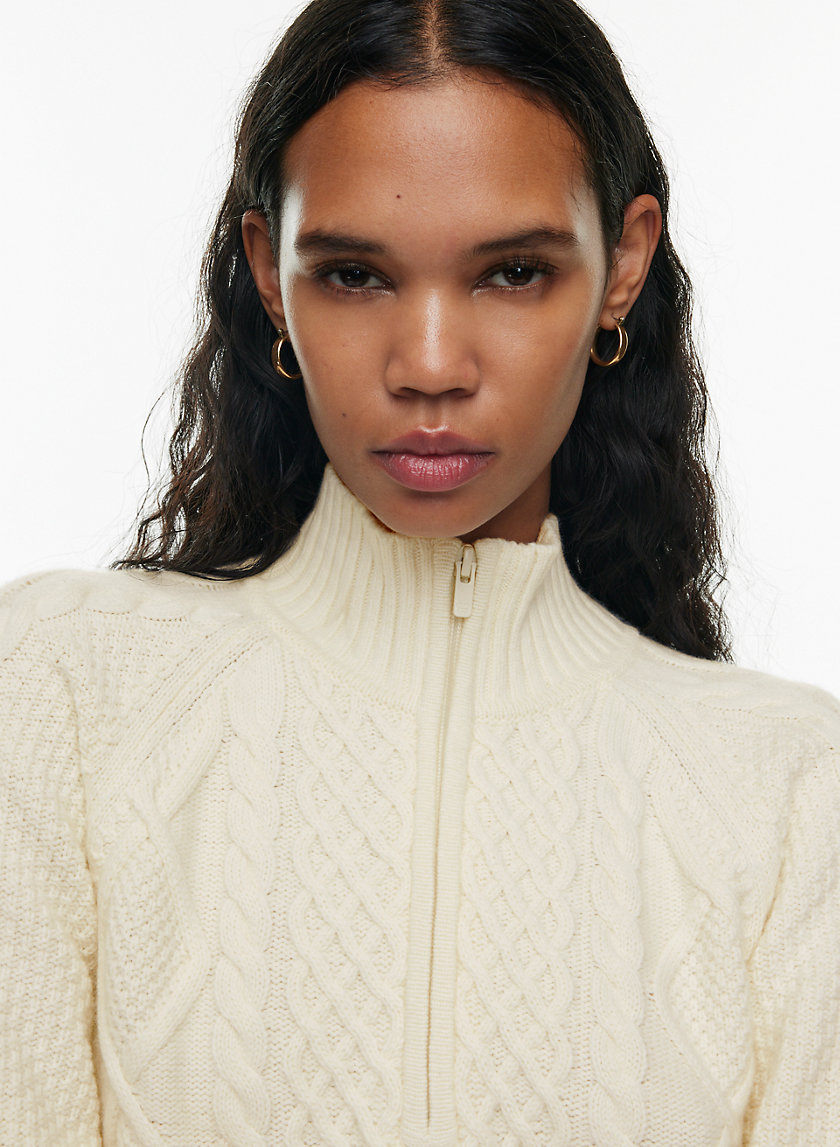 Cable knit discount quarter zip sweater