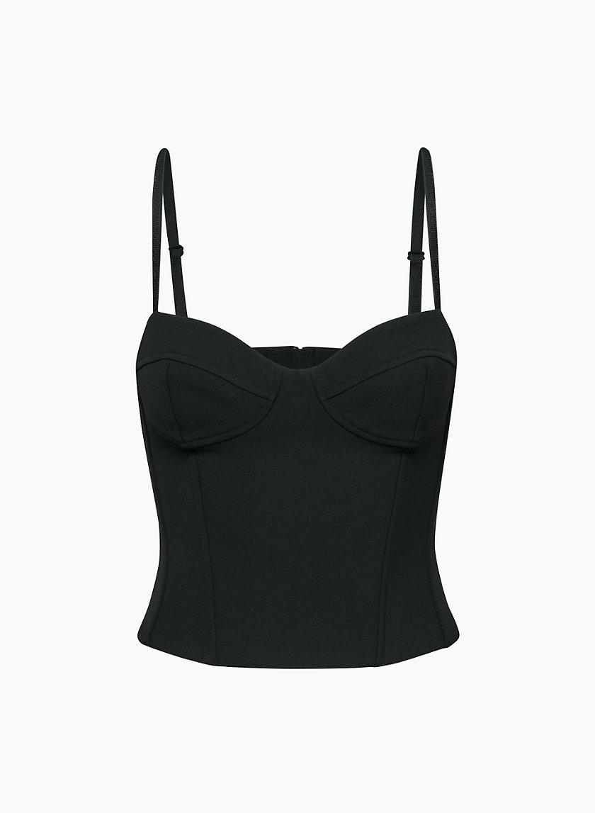 Black Sweetheart Corset with Removable Bra Straps, Zipper Front