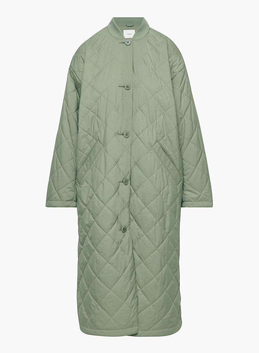 Stella Quilted Padded Coat in Recycled Polyester Green