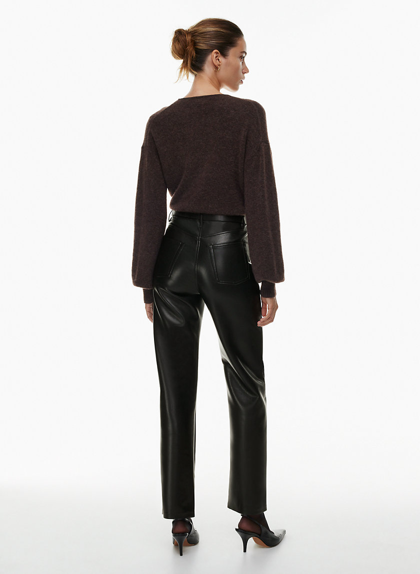 FAUX LEATHER TROUSERS - Black