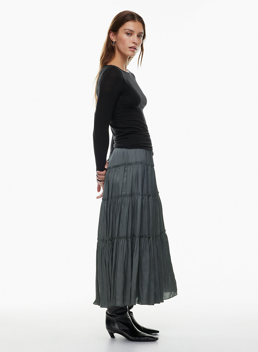 Pleated Zip-Up Maxi Skirt - Ready to Wear