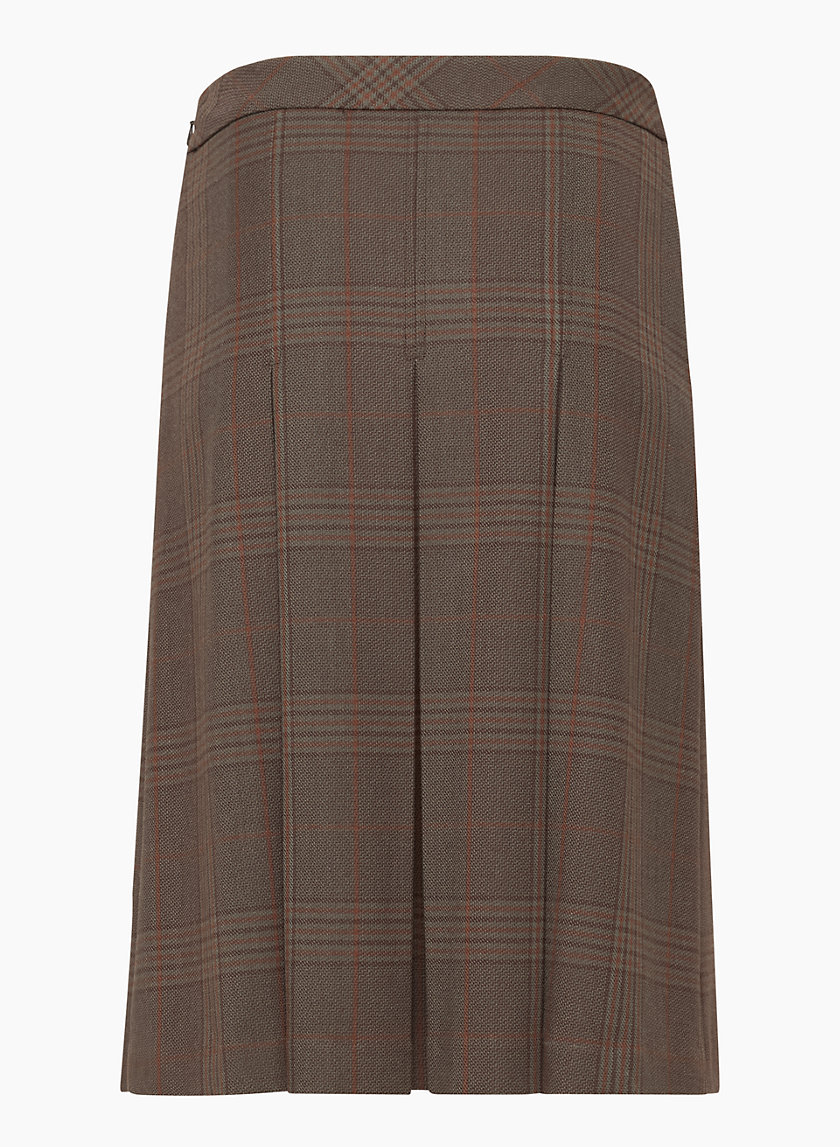 Brown plaid skirt outlet with buttons