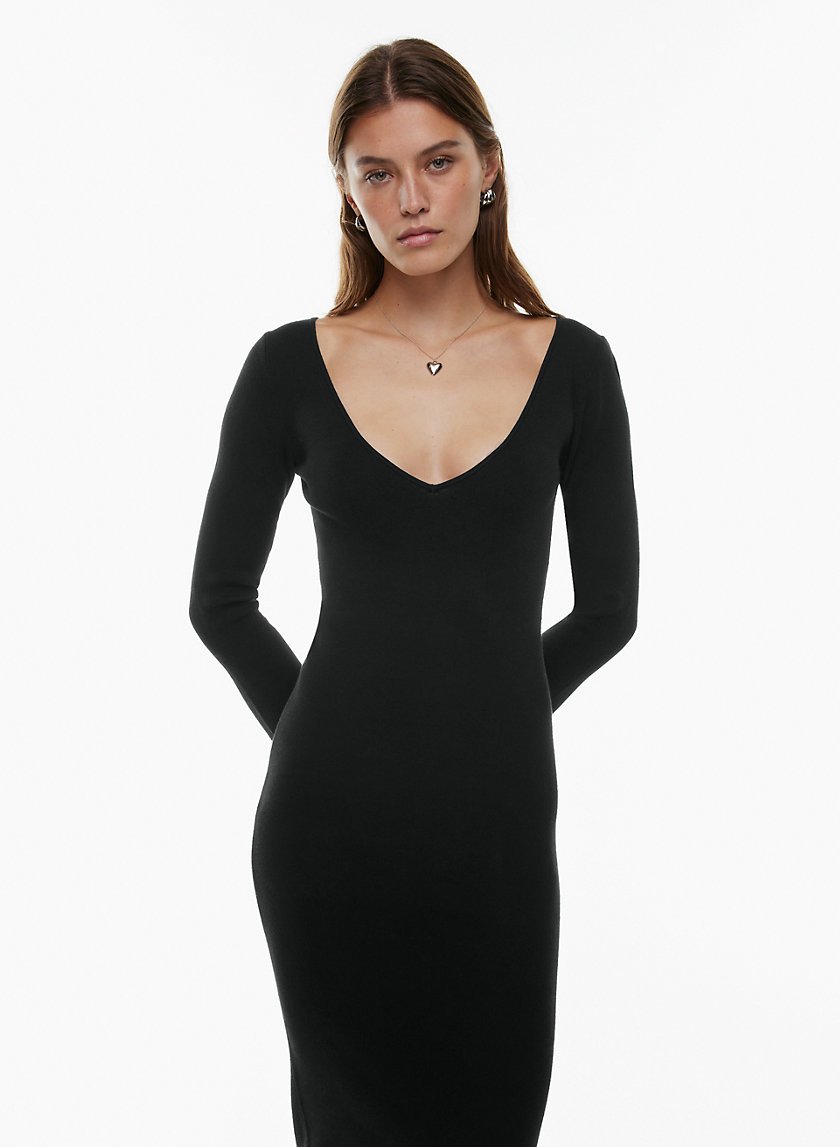 Plus Size Women V Neck Black Puff Sleeve Bodycon Dress - The Little  Connection