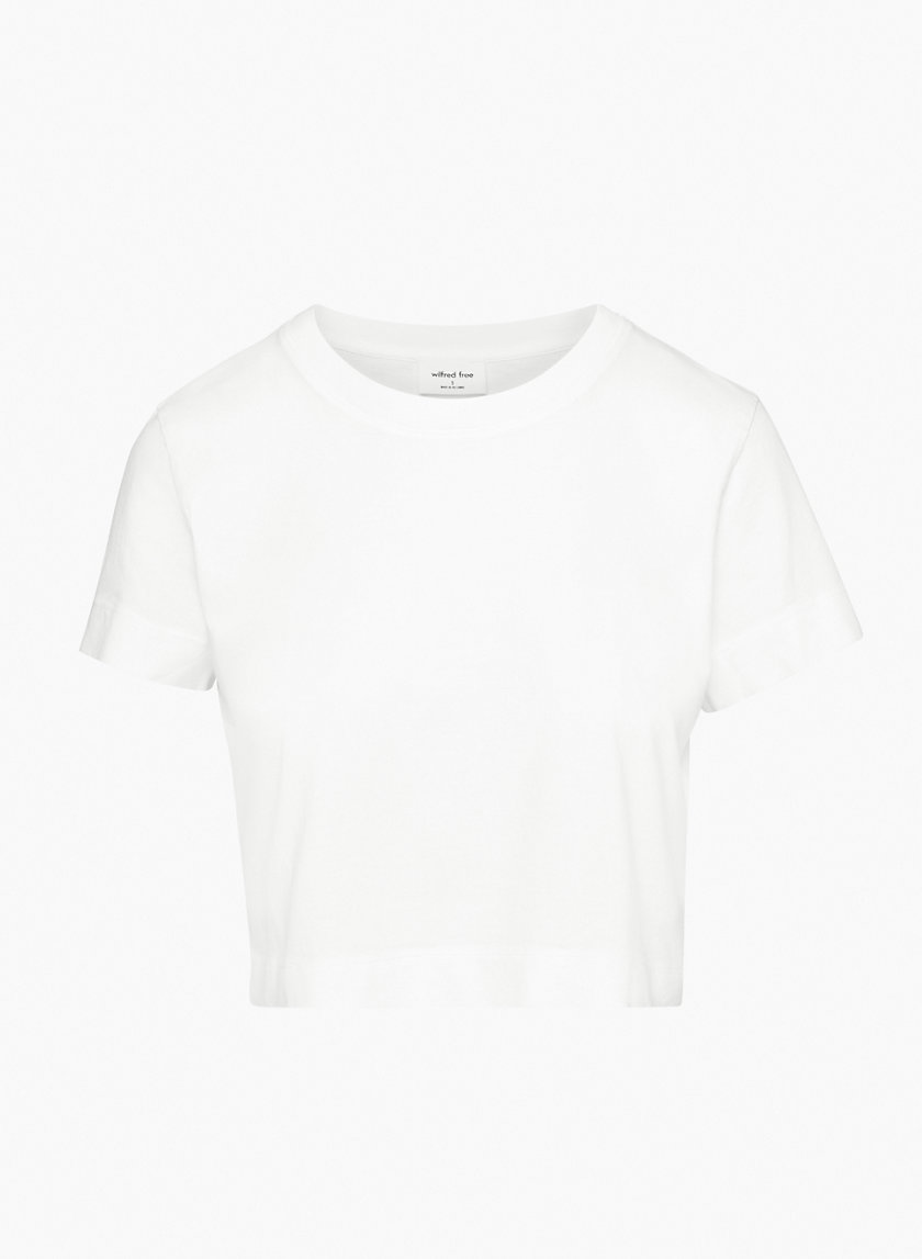 SHEIN BASICS Cotton V-Neck Fitted Crop Top