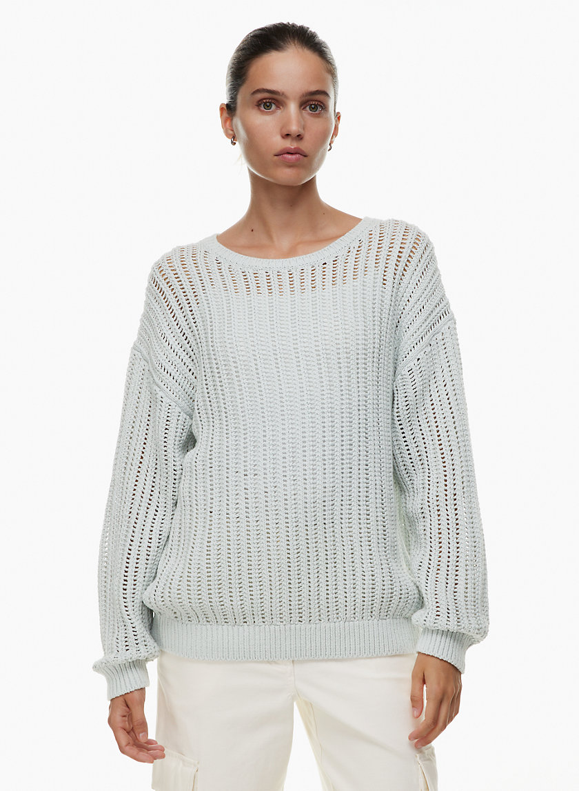 Cable Relaxed Boatneck Tunic Sweater