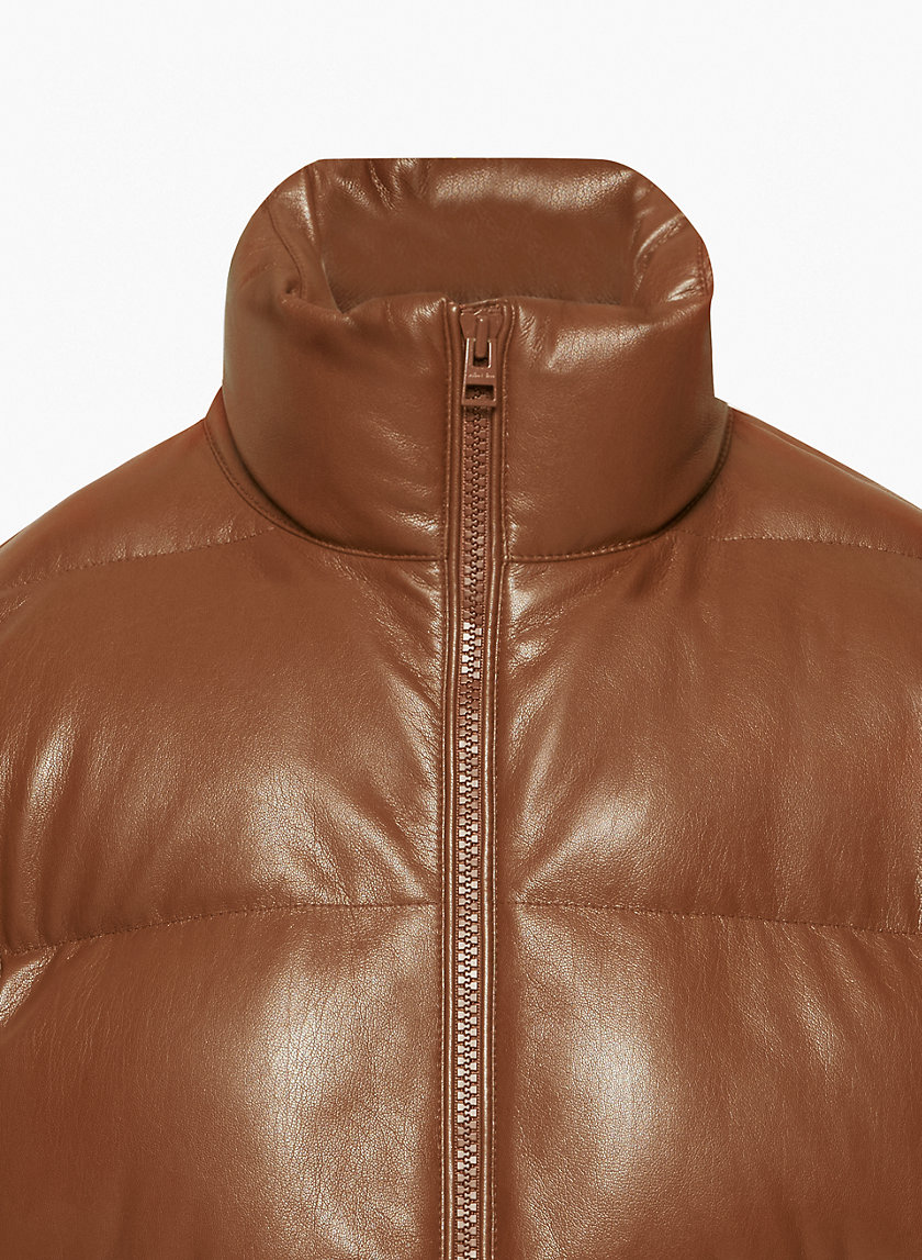 Faux leather puffer jacket - pull&bear