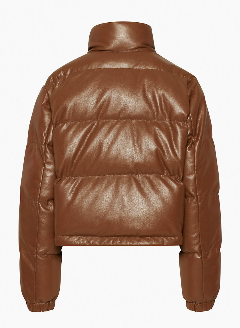 Faux leather puffer jacket - pull&bear