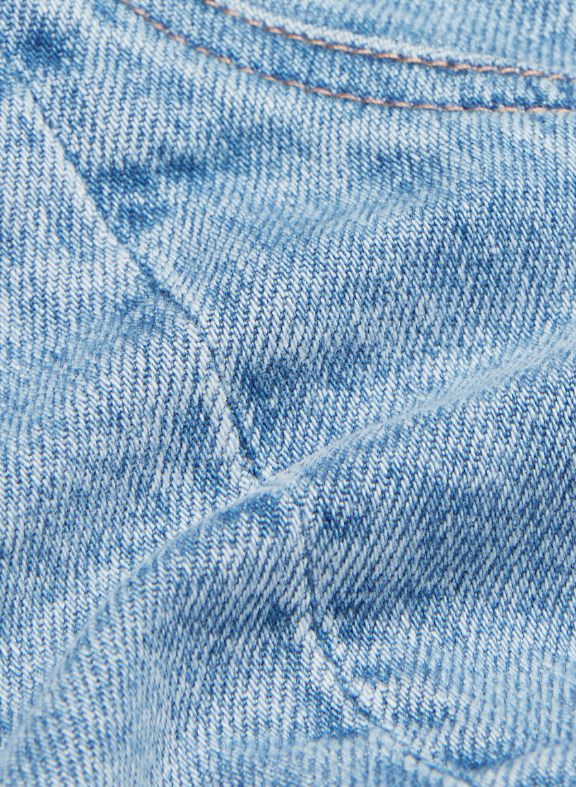 Mid Blue Wash Triangle Denim Bralette, Denim