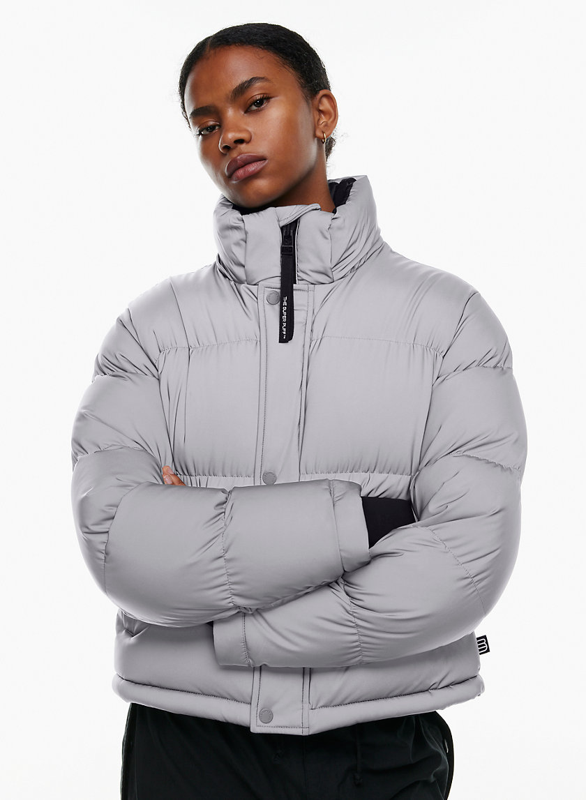 Members Only Hi Shine Silver Reflective Puffer Jacket