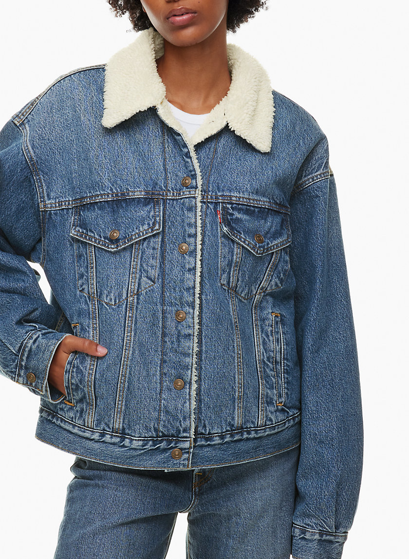 Levi's 90s sherpa trucker jacket in mid wash blue