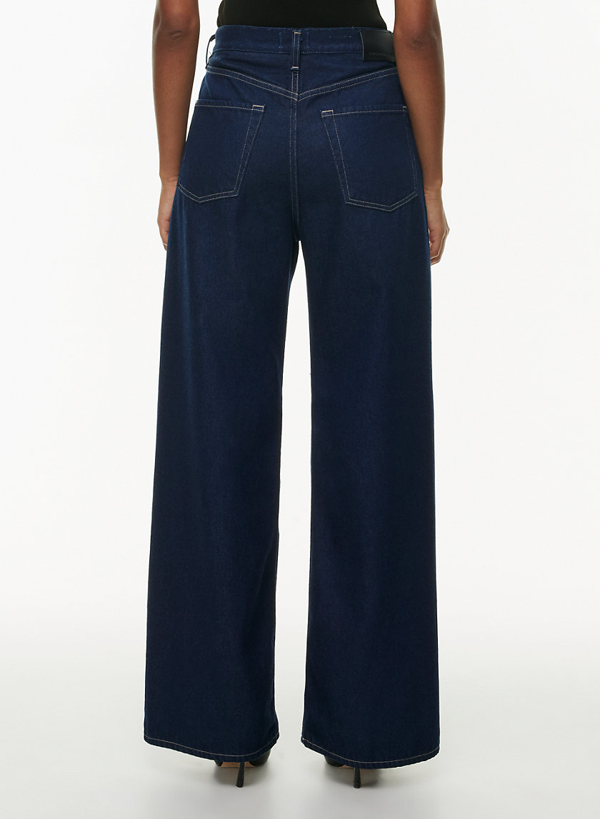 Pleated deals denim jeans