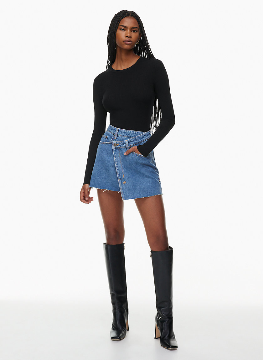 Black denim skirt outlet near me