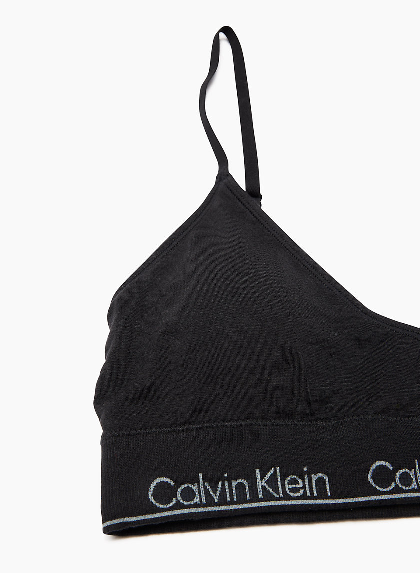 Calvin Klein Girls' Seamless Crop Bralette, Buffbei/Black Coffee