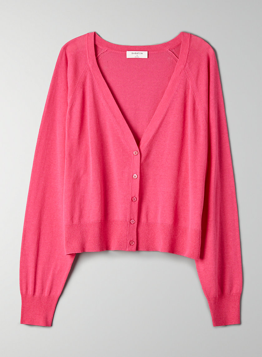 aritzia pink cardigan