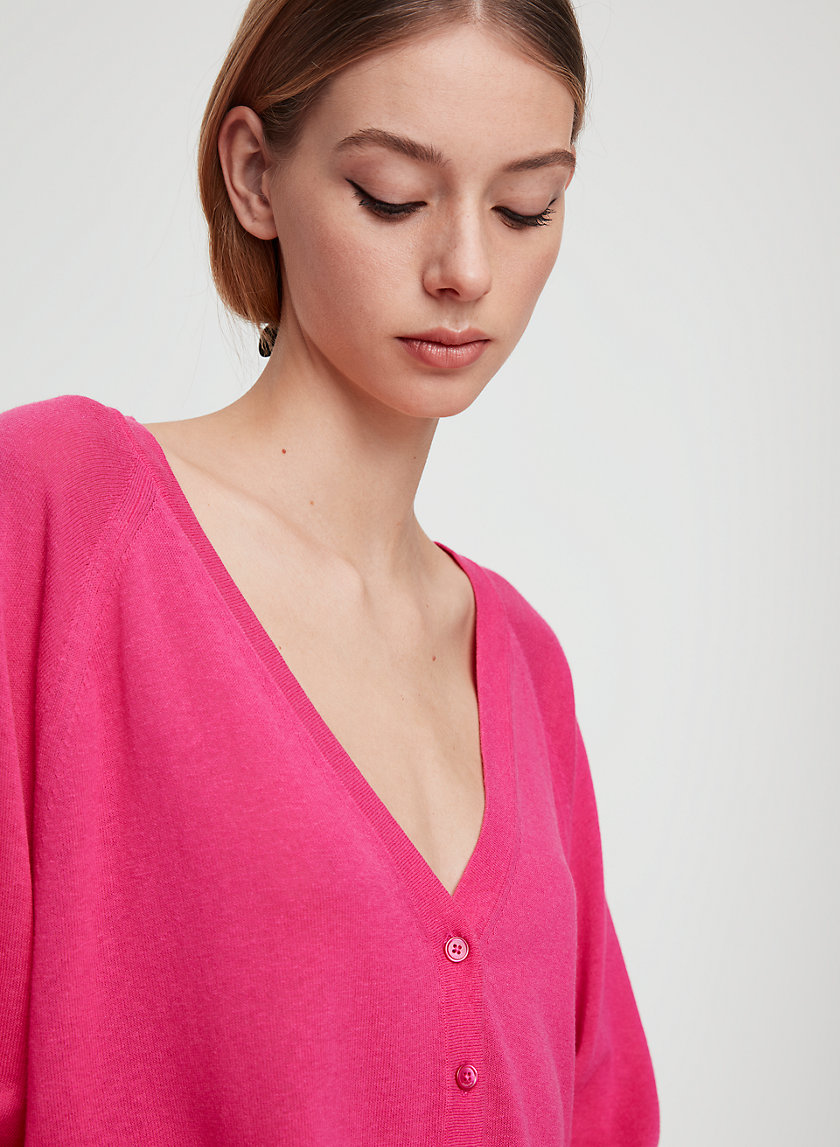 aritzia pink cardigan