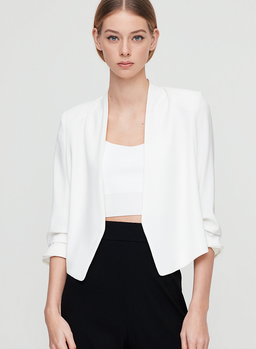 POWER SHORT BLAZER - Cropped, 3/4 rolled sleeve blazer POWER SHORT BLAZER - Cropped, 3/4 rolled sleeve blazer