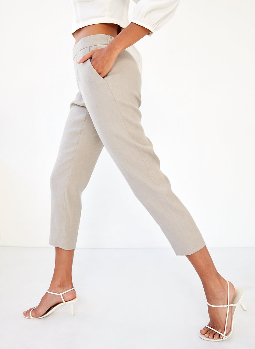 CONAN LINEN PANT - Cropped, linen-blend dress pant CONAN LINEN PANT - Cropped, linen-blend dress pant