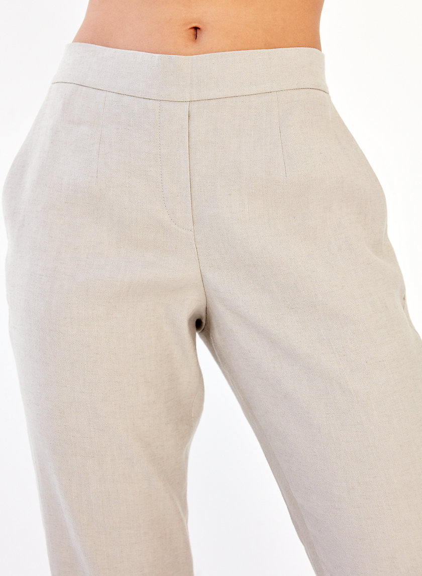 CONAN LINEN PANT - Cropped, linen-blend dress pant CONAN LINEN PANT - Cropped, linen-blend dress pant