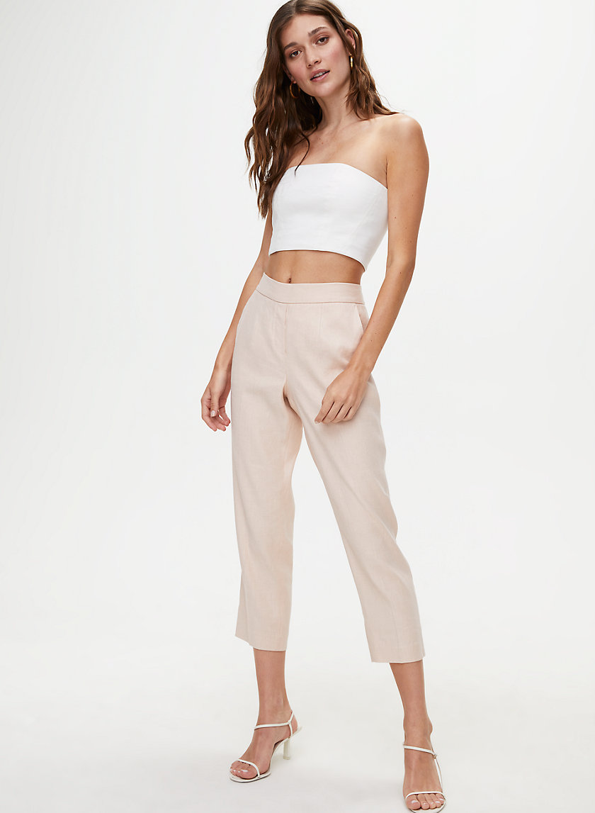 CONAN LINEN PANT - Cropped, linen-blend dress pant CONAN LINEN PANT - Cropped, linen-blend dress pant