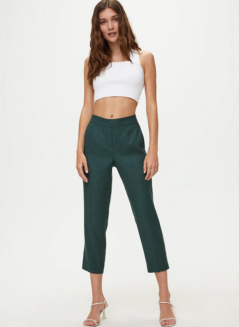 CONAN LINEN PANT - Cropped, linen-blend dress pant CONAN LINEN PANT - Cropped, linen-blend dress pant