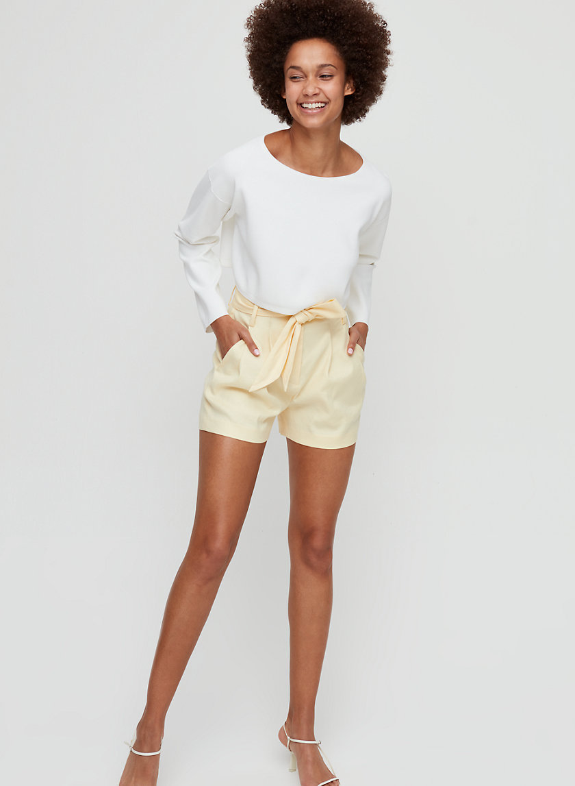 ASHER SHORT - Linen-blend paper-bag shorts ASHER SHORT - Linen-blend paper-bag shorts