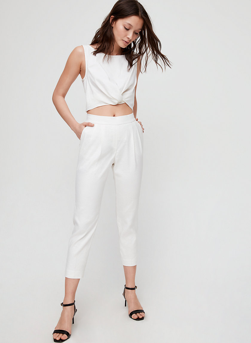 COHEN LINEN PANT - Cropped, pleated linen pant COHEN LINEN PANT - Cropped, pleated linen pant