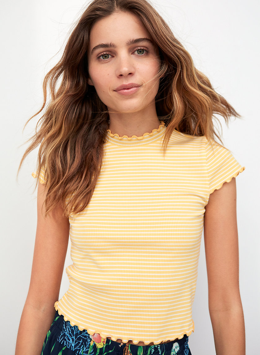 CROWNE T-SHIRT - Mock-neck baby tee CROWNE T-SHIRT - Mock-neck baby tee