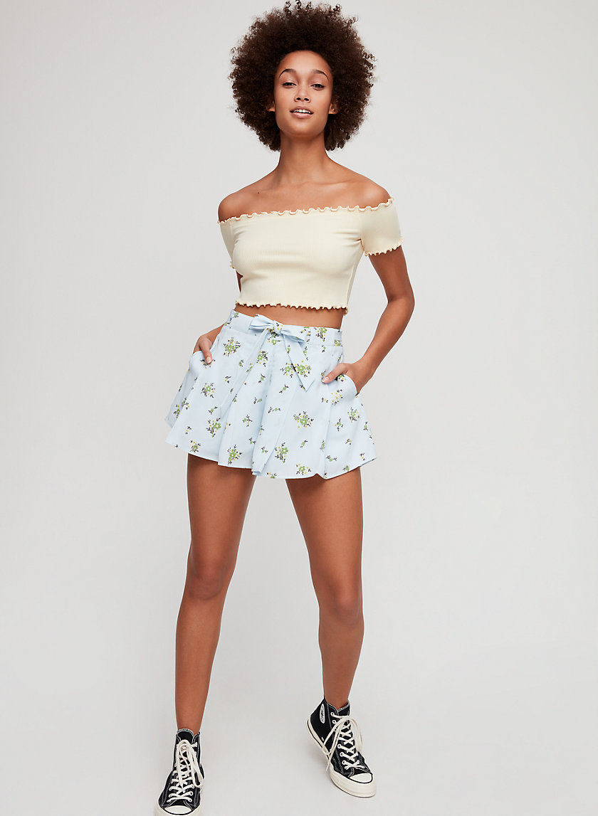 INDIGO T-SHIRT - Cropped, off-the-shoulder top INDIGO T-SHIRT - Cropped, off-the-shoulder top