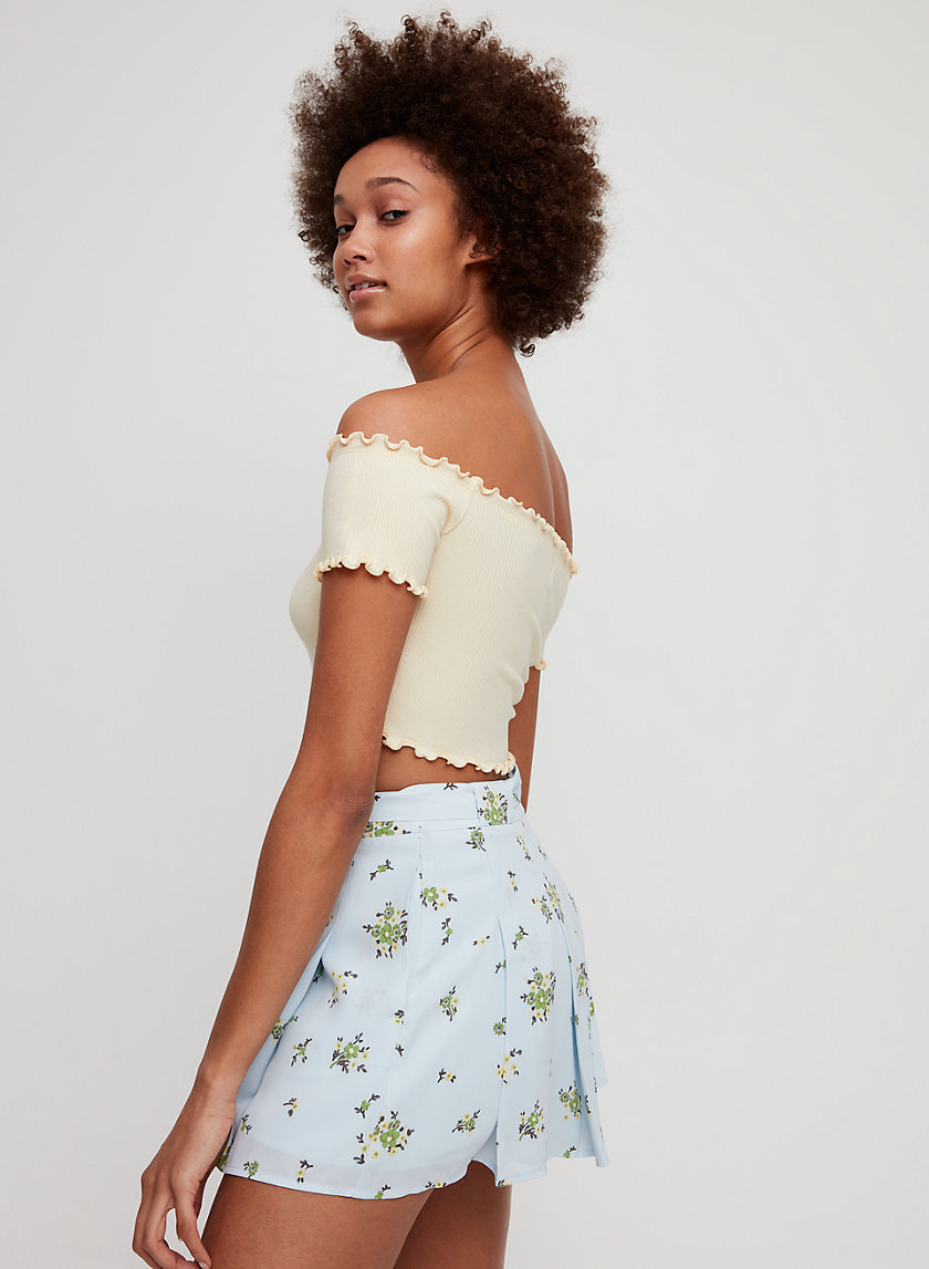 INDIGO T-SHIRT - Cropped, off-the-shoulder top INDIGO T-SHIRT - Cropped, off-the-shoulder top
