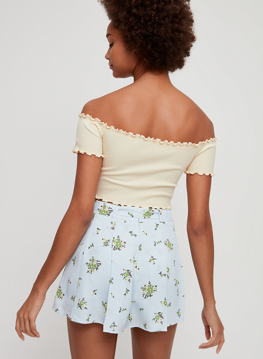 INDIGO T-SHIRT - Cropped, off-the-shoulder top INDIGO T-SHIRT - Cropped, off-the-shoulder top