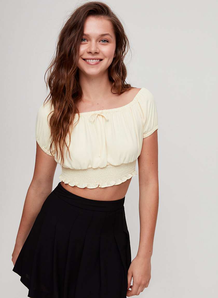 MANON BLOUSE - Cropped smocked-waist top MANON BLOUSE - Cropped smocked-waist top