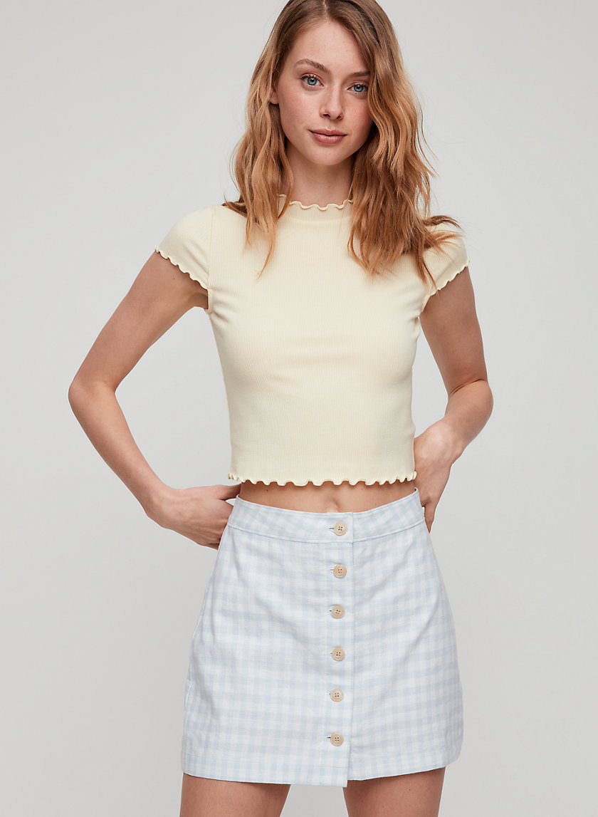 MICAH SKIRT - Button-front, linen mini skirt MICAH SKIRT - Button-front, linen mini skirt