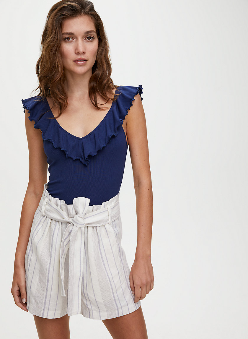 DANETTE BODYSUIT - Ruffled V-neck bodysuit DANETTE BODYSUIT - Ruffled V-neck bodysuit