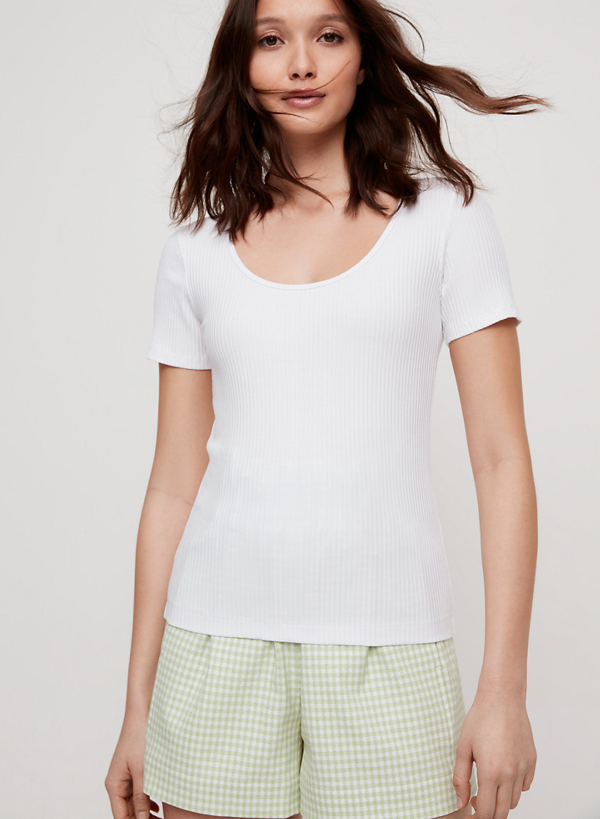 MAELLE T-SHIRT - Ribbed, scoop-neck tee MAELLE T-SHIRT - Ribbed, scoop-neck tee