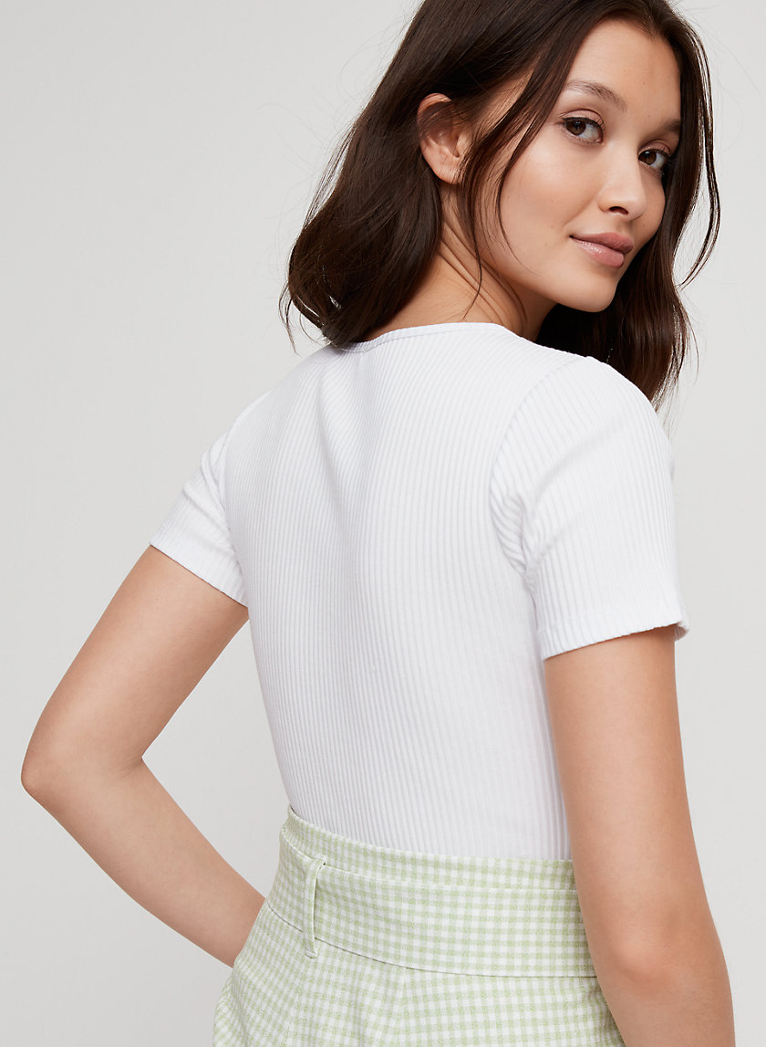 MAELLE T-SHIRT - Ribbed, scoop-neck tee MAELLE T-SHIRT - Ribbed, scoop-neck tee