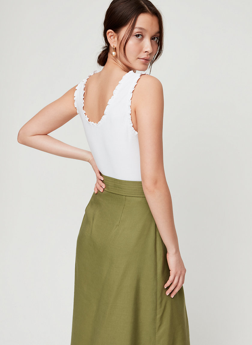 SLOANE TOP - Ruffled Scoop-Neck Tank Top SLOANE TOP - Ruffled Scoop-Neck Tank Top